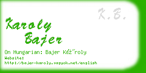 karoly bajer business card